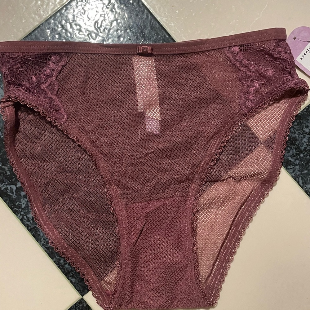 Women's Lace Mesh Panties - Mauve
